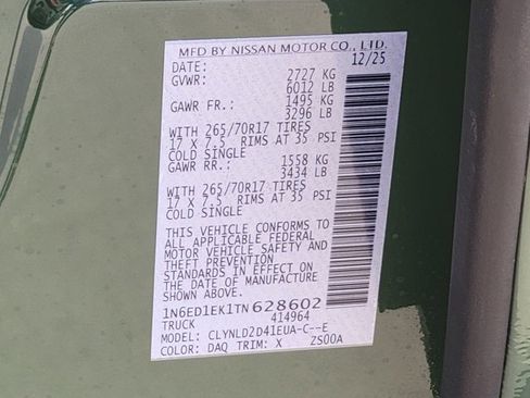 New 2026 Nissan Frontier PRO-4X w/ Pro-4x Convenience Package image 11