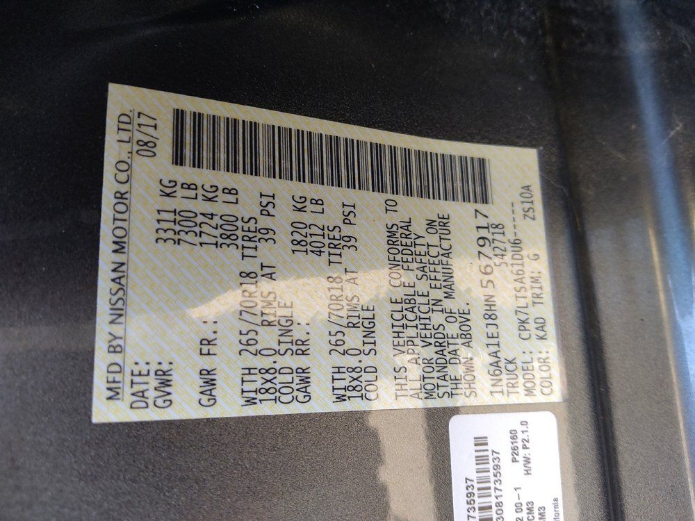 Used 2017 Nissan Titan SV AWD/4WD image 33