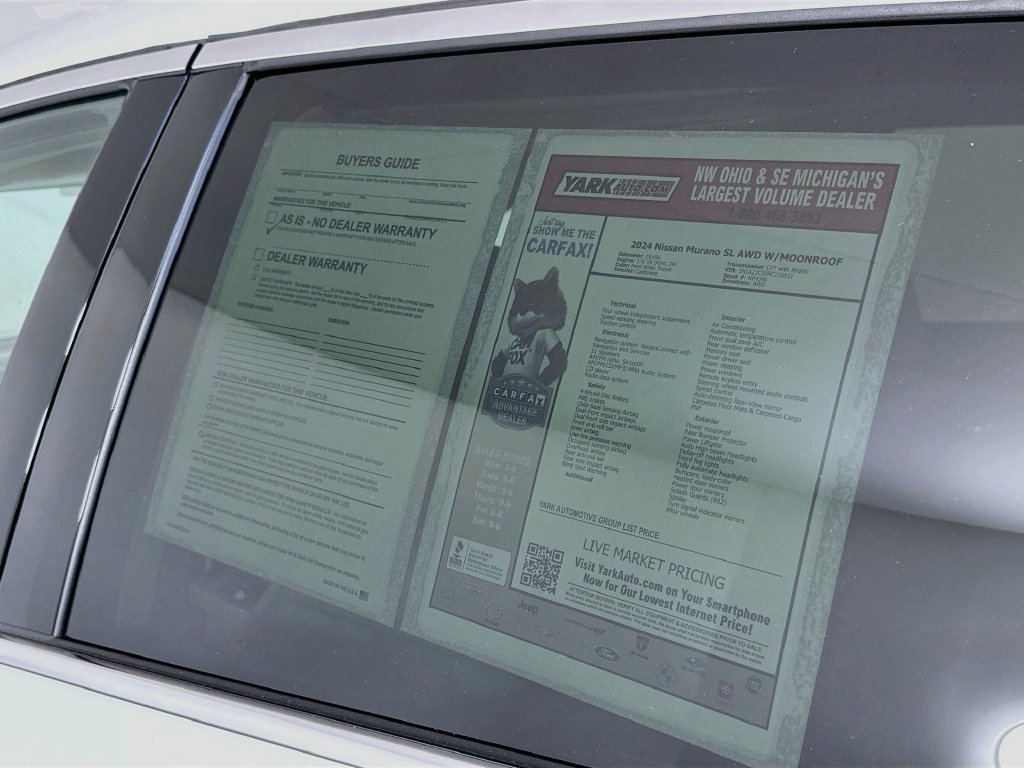 Certified 2024 Nissan Murano SL AWD/4WD image 13