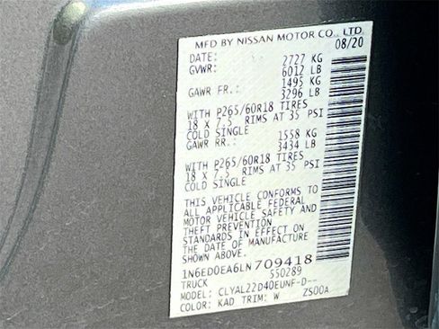 Used 2020 Nissan Frontier SV w/ Midnight Edition Floor Mats image 30