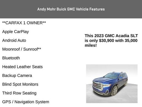 Used 2023 GMC Acadia SLT w/ Technology Package image 4