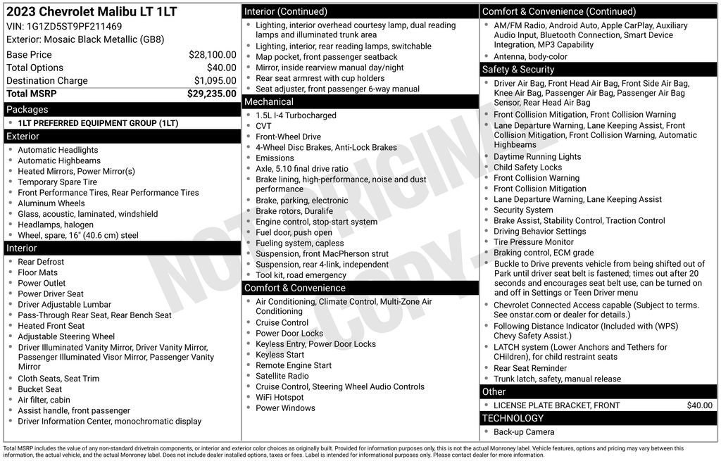 Used 2023 Chevrolet Malibu LT FWD image 6