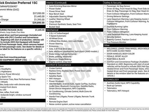 Certified 2023 Buick Envision Preferred w/ Sport Touring Package AWD/4WD image 2