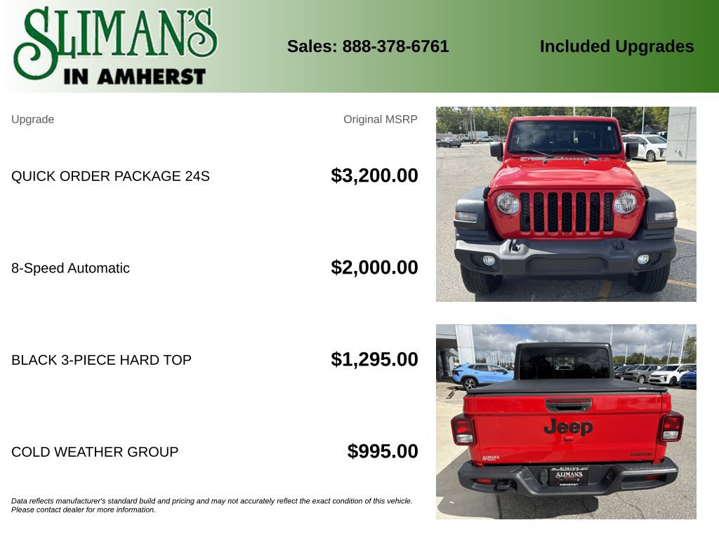 Used 2020 Jeep Gladiator Sport w/ Quick Order Package 24S AWD/4WD image 11
