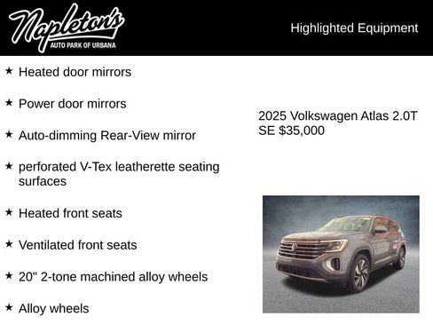 Used 2025 Volkswagen Atlas SE FWD image 8