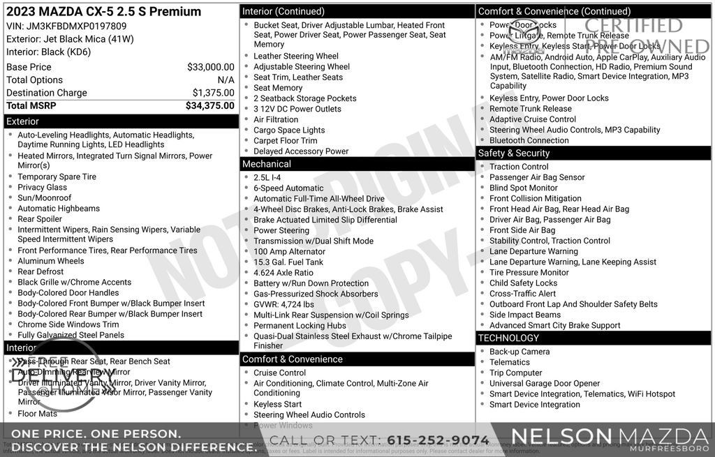 Certified 2023 MAZDA CX-5 AWD 2.5 S w/ Premium Package image 2