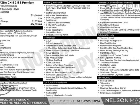 Certified 2023 MAZDA CX-5 AWD 2.5 S w/ Premium Package image 2