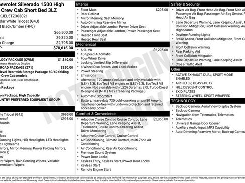 New 2026 Chevrolet Silverado 1500 High Country w/ Technology Package AWD/4WD image 32