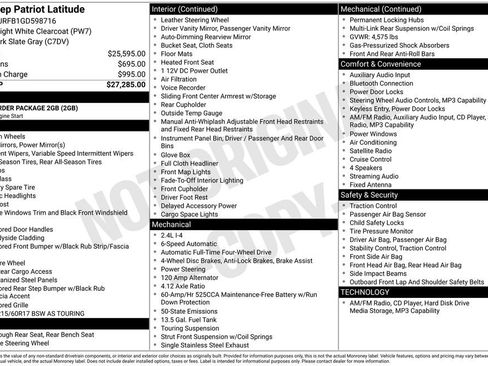 Used 2016 Jeep Patriot Latitude AWD/4WD image 3