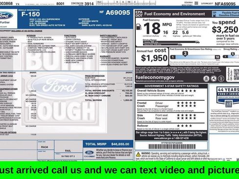 Used 2022 Ford F150 XL w/ Equipment Group 101A High AWD/4WD image 1