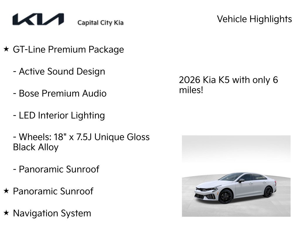 New 2026 Kia K5 GT-Line w/ GT-Line Premium Package FWD image 8