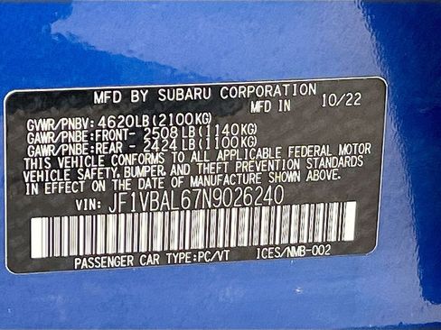 Used 2022 Subaru WRX Limited AWD/4WD image 33