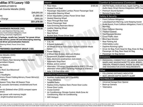 Used 2018 Cadillac XT5 Luxury w/ Driver Awareness Package image 6