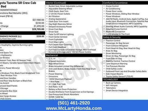Used 2022 Toyota Tacoma SR w/ SR Convenience Package RWD image 16