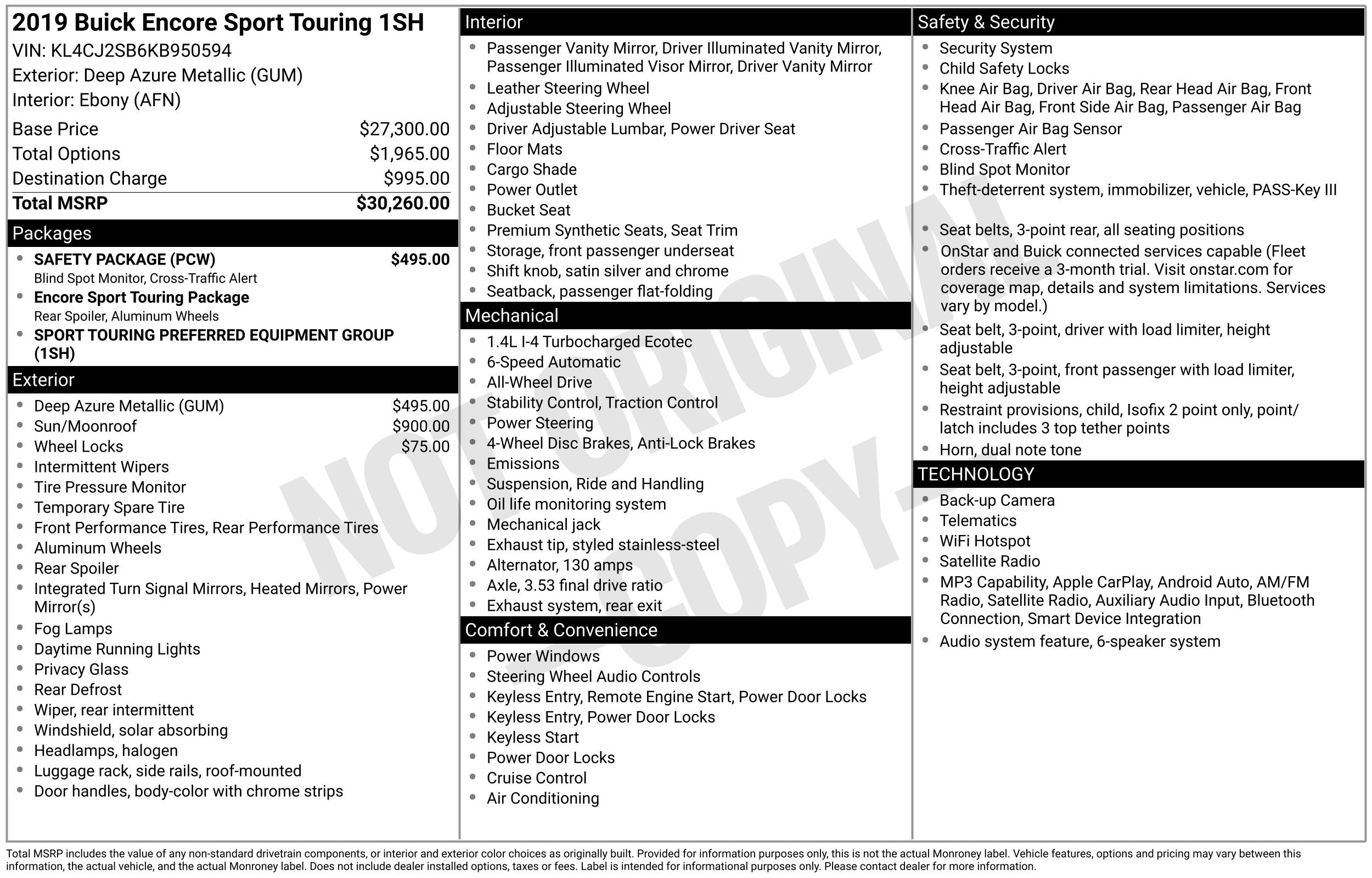 Used 2019 Buick Encore Sport Touring w/ Safety Package AWD/4WD image 3