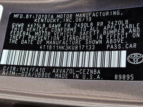 Used 2019 Toyota Camry LE w/ Convenience Package FWD image 25