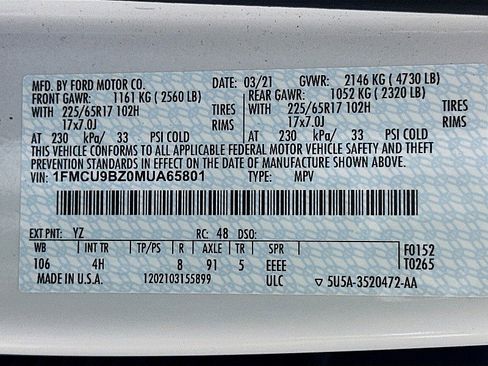 Used 2021 Ford Escape SE w/ Convenience Package image 28