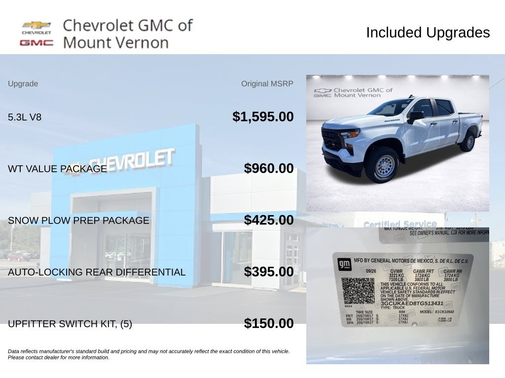 New 2026 Chevrolet Silverado 1500 W/T w/ WT Value Package AWD/4WD image 6