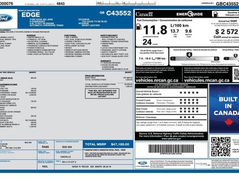 Used 2016 Ford Edge SEL w/ Canadian Touring Package AWD/4WD image 9