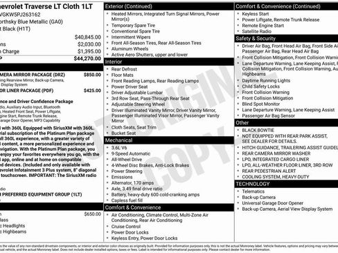 Used 2023 Chevrolet Traverse LT w/ Rear Camera Mirror Package AWD/4WD image 2
