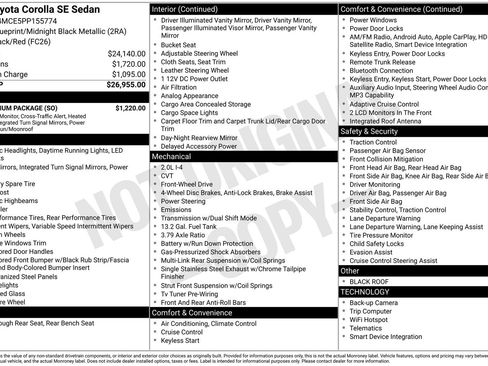 Used 2023 Toyota Corolla SE w/ SE Premium Package FWD image 3