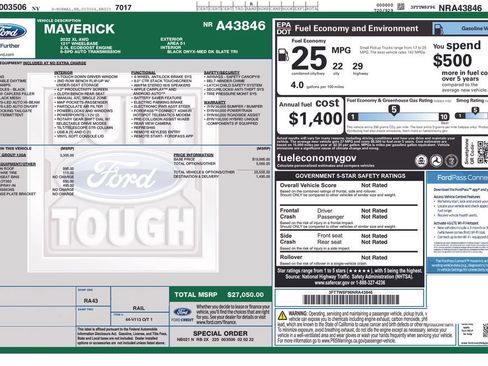Used 2022 Ford Maverick XL w/ Equipment Group 100A Standard AWD/4WD image 34