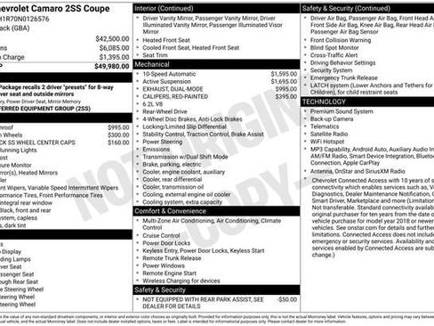 Used 2022 Chevrolet Camaro SS RWD image 4