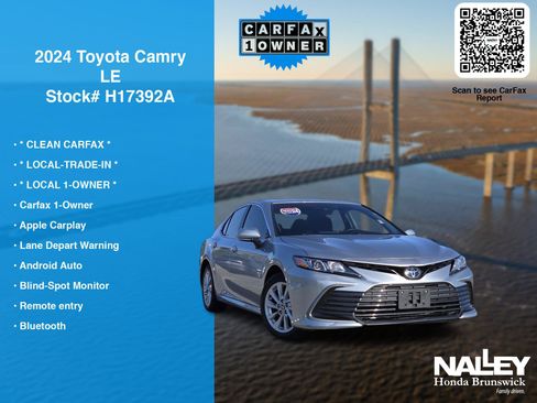 Used 2024 Toyota Camry LE w/ Convenience Package FWD image 7