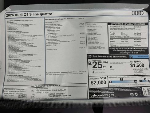 New 2026 Audi Q3 quattro 2.0T AWD/4WD image 47