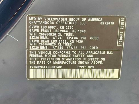 Used 2018 Volkswagen Atlas SEL Premium AWD/4WD image 11