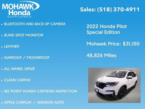 Certified 2022 Honda Pilot Special Edition image 8