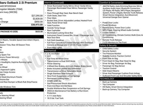 Used 2015 Subaru Outback 2.5i Premium w/ Popular Package #3 image 19