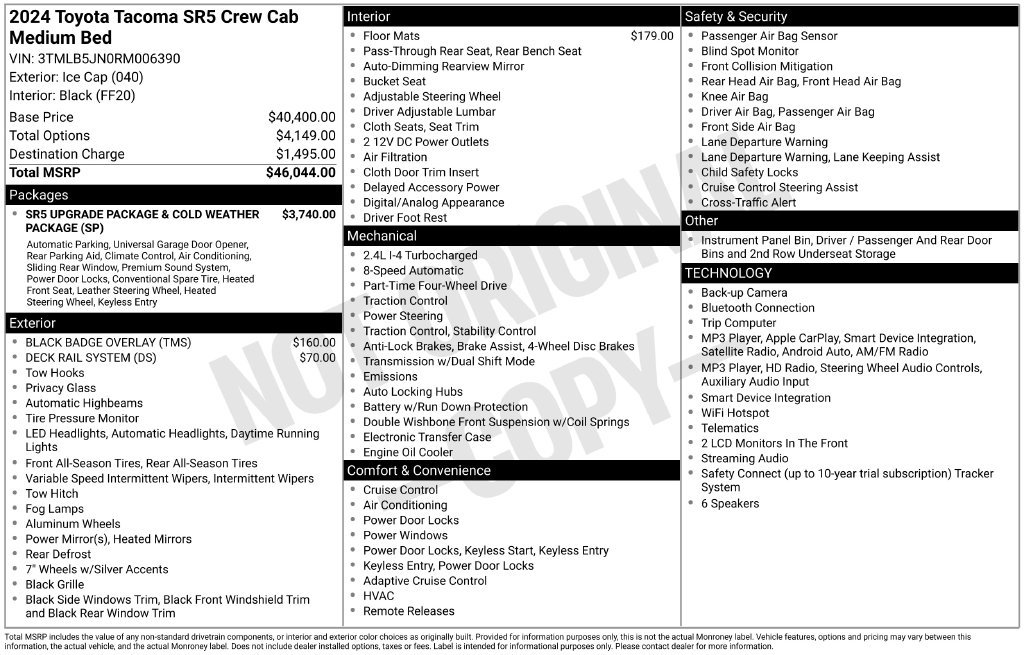 Used 2024 Toyota Tacoma SR5 AWD/4WD image 21