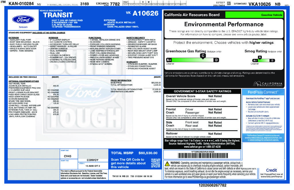 New 2027 Ford Transit 350 148 High Roof Extended w/ Load Area Protection Package RWD image 6