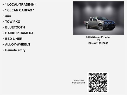 Used 2019 Nissan Frontier SV image 7