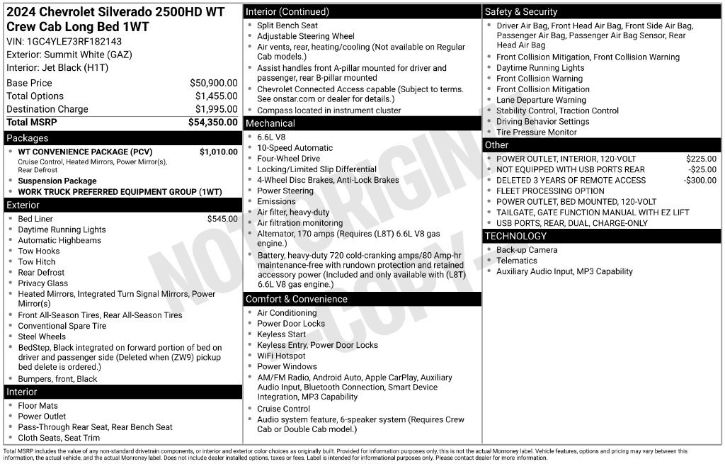 Used 2024 Chevrolet Silverado 2500 W/T w/ WT Convenience Package AWD/4WD image 50