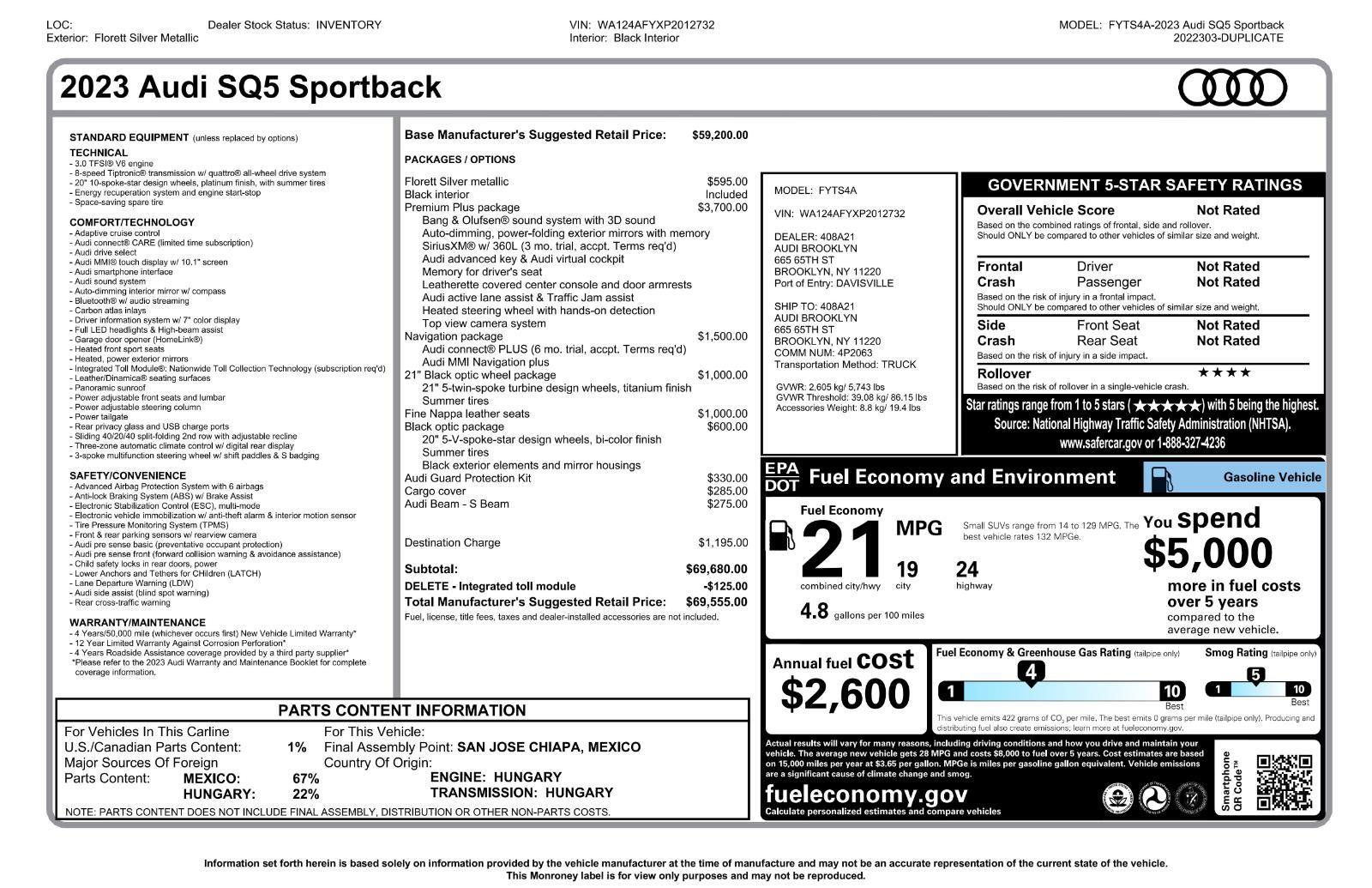 Used 2023 Audi SQ5 Premium Plus w/ Premium Plus Package AWD/4WD image 10