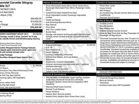 Used 2019 Chevrolet Corvette Stingray Convertible w/ 3LT Preferred Equipment Group image 4