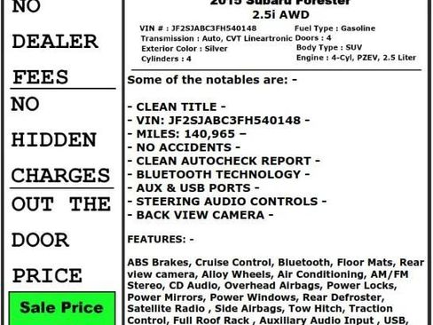 Used 2015 Subaru Forester 2.5i w/ Alloy Wheel Package AWD/4WD image 27