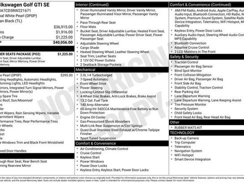 Certified 2024 Volkswagen GTI SE w/ SE Leather Seats Package FWD image 46