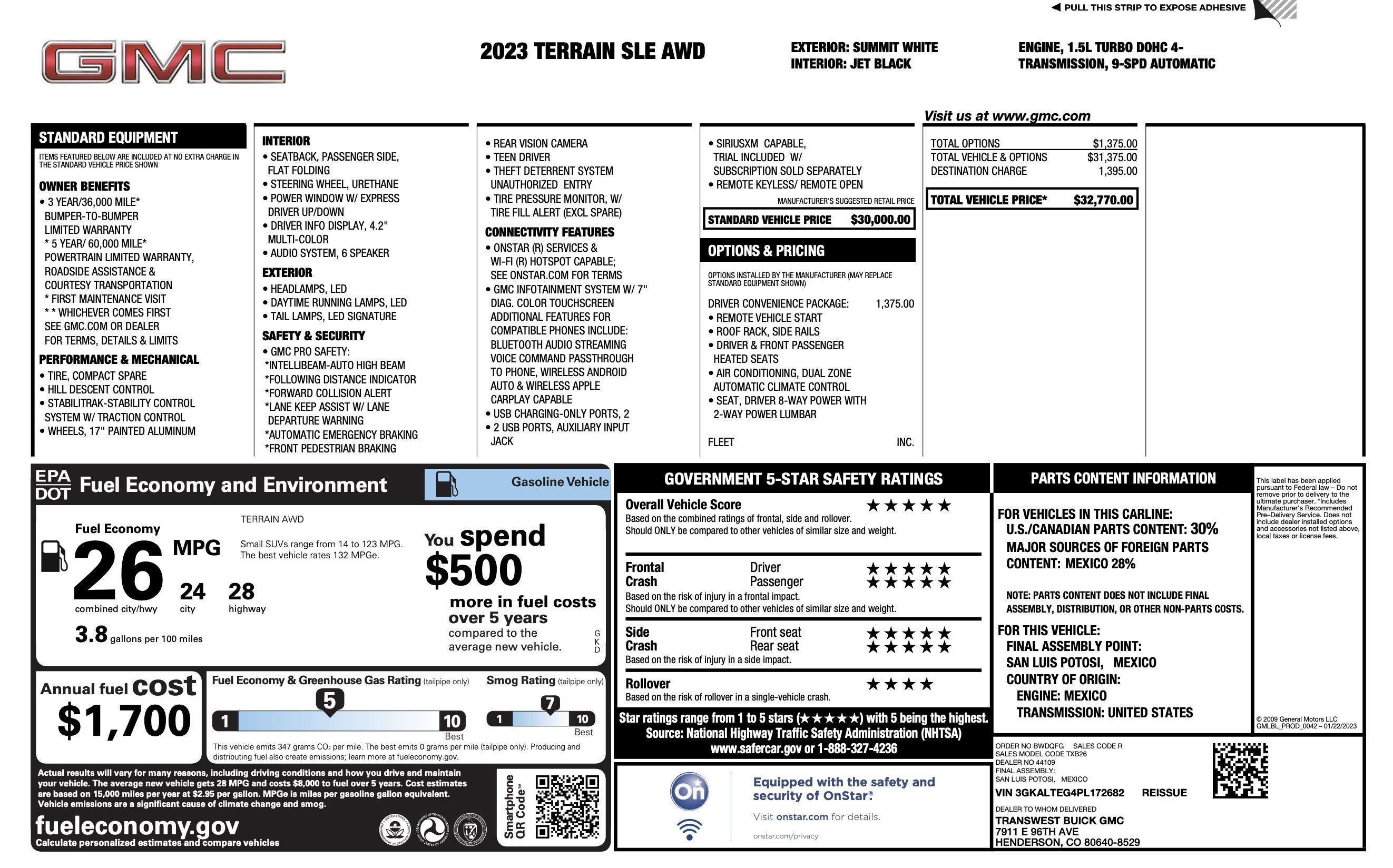 Used 2023 GMC Terrain SLE w/ Driver Convenience Package AWD/4WD image 3