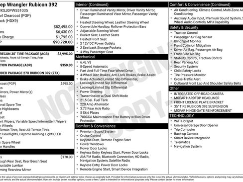 Used 2023 Jeep Wrangler Unlimited Rubicon 392 w/ Xtreme Recon 35" Tire Package image 43