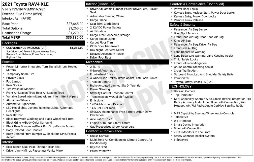 Used 2021 Toyota RAV4 XLE w/ Convenience Package FWD image 37