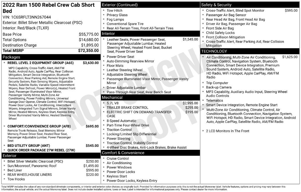 Used 2022 RAM 1500 Rebel w/ Rebel Level 2 Equipment Group AWD/4WD image 4