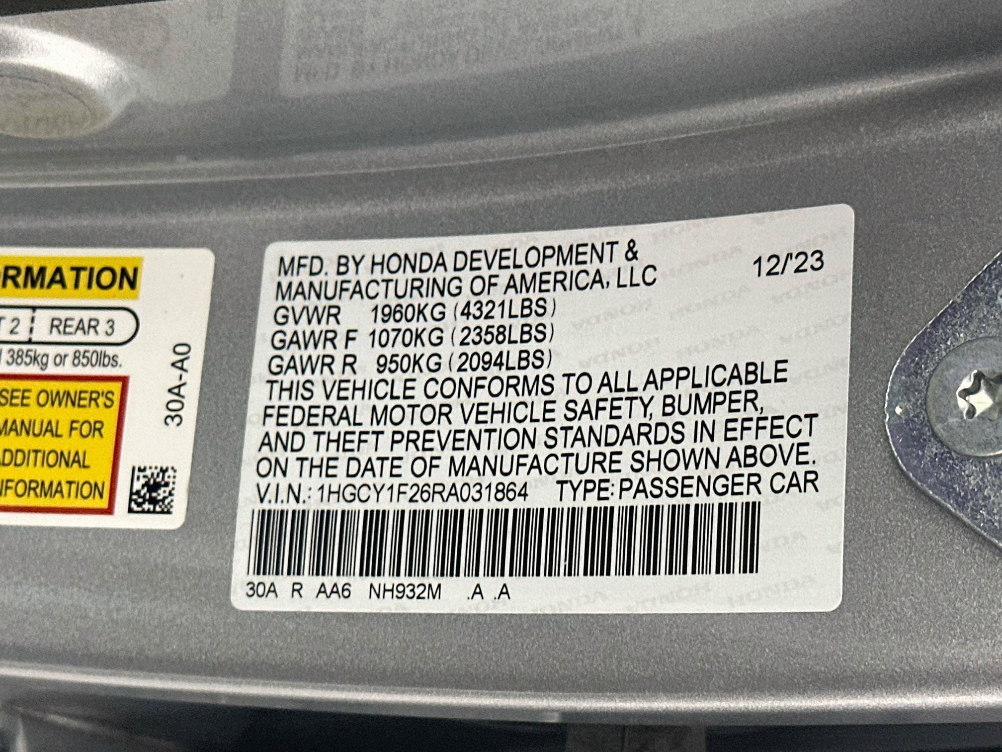 Used 2024 Honda Accord LX image 12