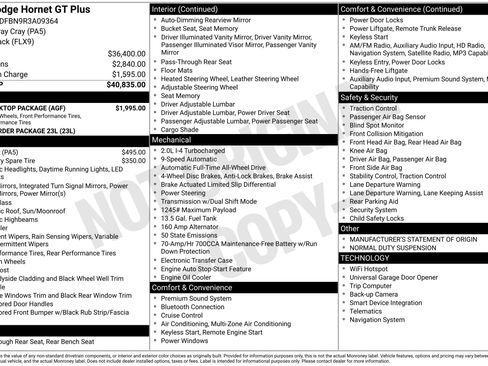 Used 2024 Dodge Hornet GT Plus w/ GT Blacktop Package image 46