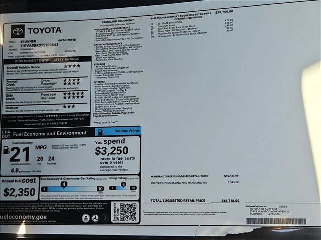 New 2026 Toyota 4Runner Limited AWD/4WD image 17