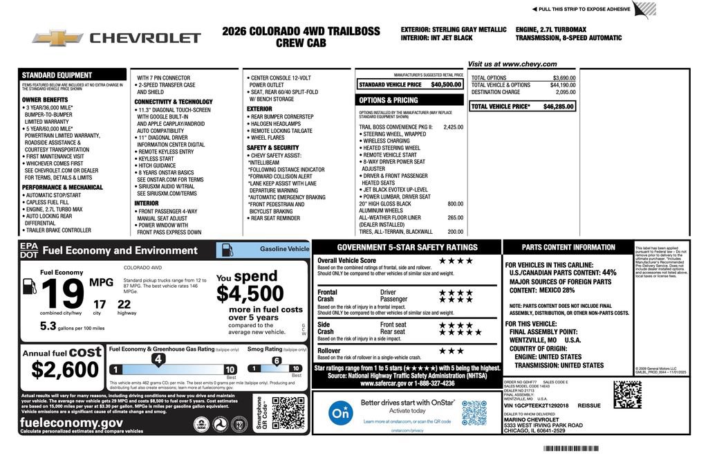 New 2026 Chevrolet Colorado Trail Boss AWD/4WD image 2
