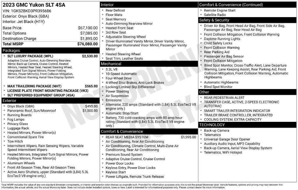 Certified 2023 GMC Yukon SLT w/ SLT Luxury Package AWD/4WD image 2