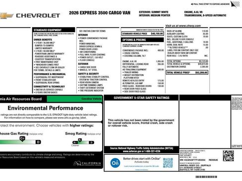 New 2026 Chevrolet Express 3500 w/ Driver Convenience Package RWD image 4